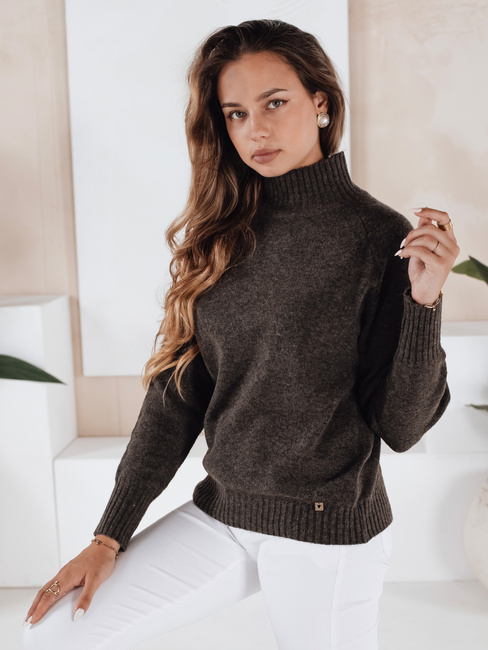 Sweter damski półgolf brązowy Dstreet MY2535
