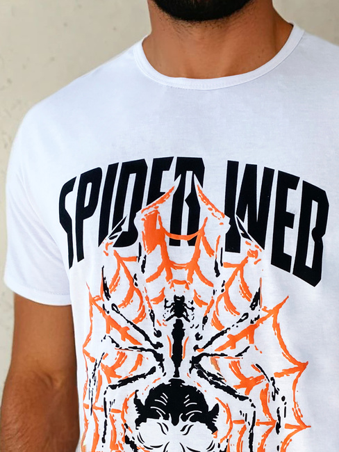 T-shirt męski z nadrukiem biały Dstreet RX5263