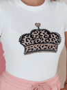 T-shirt damski z koroną BLINGESSO biały Dstreet RY2878