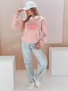 Bluza damska oversize z nadrukiem HAPIRES różowa Dstreet BY1486