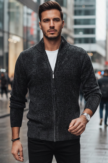 Sweter męski rozpinany ciemnoszary Dstreet WX2234
