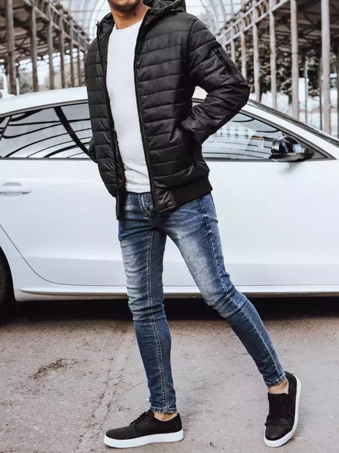 Kurtka męska przejściowa pikowana czarna Dstreet TX4145