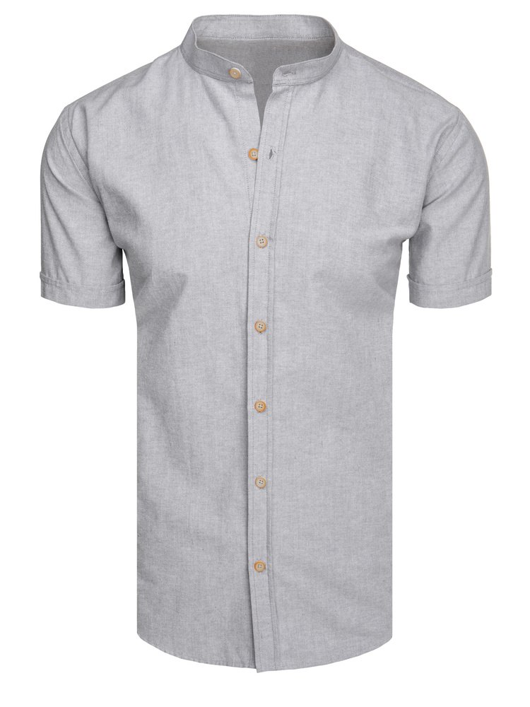 Pánska košeľa s krátkym rukávom sivá Dstreet KX1049