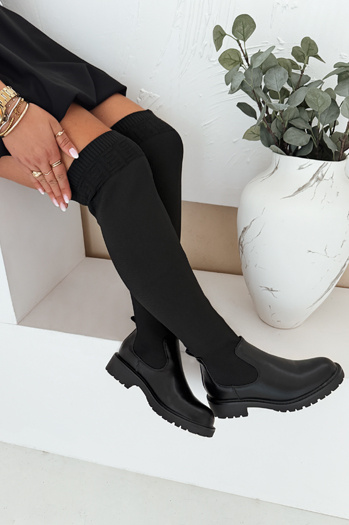 Kozaki damskie za kolano czarne Dstreet ZY1006