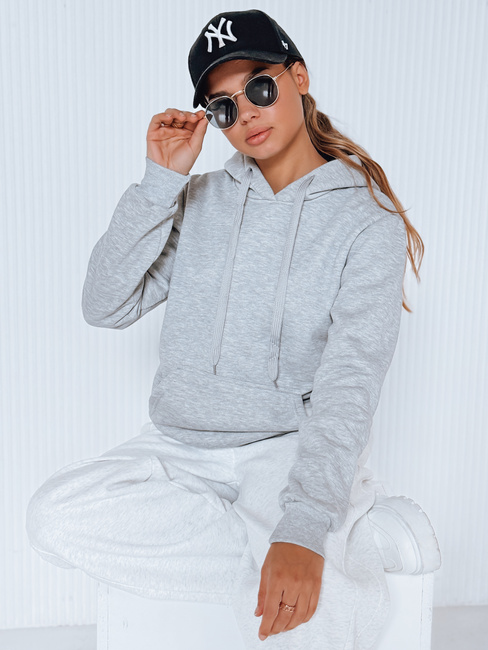 Bluza damska BASIC z kapturem szara BY0155