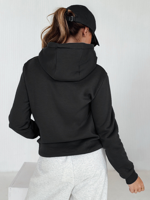 Bluza damska BASIC z kapturem czarna BY0158