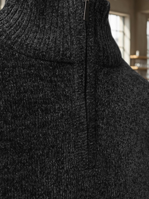 Sweter męski ze stójką ciemnoszary Dstreet WX2351