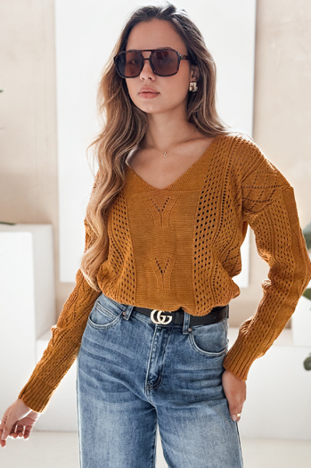 Sweter damski DARIA musztardowy Dstreet MY1727