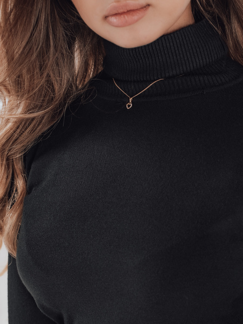 Damski sweter z golfem VANORIA czarny Dstreet MY2488