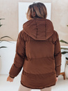 Kurtka damska MISSFROST pikowana z kapturem brązowa Dstreet TY4959