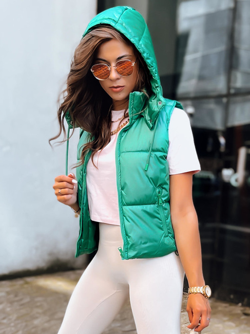 Kamizelka damska pikowana OSHE zielona Dstreet TY3702