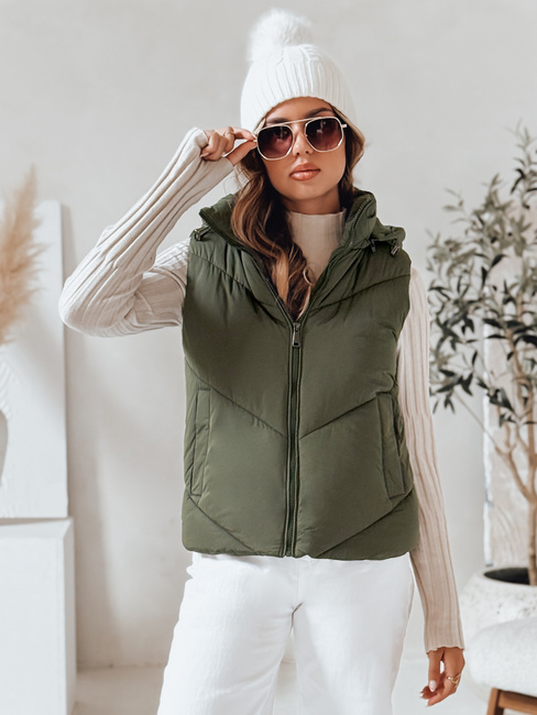 Kamizelka damska pikowana LIKEHUGS zielona Dstreet TY4977