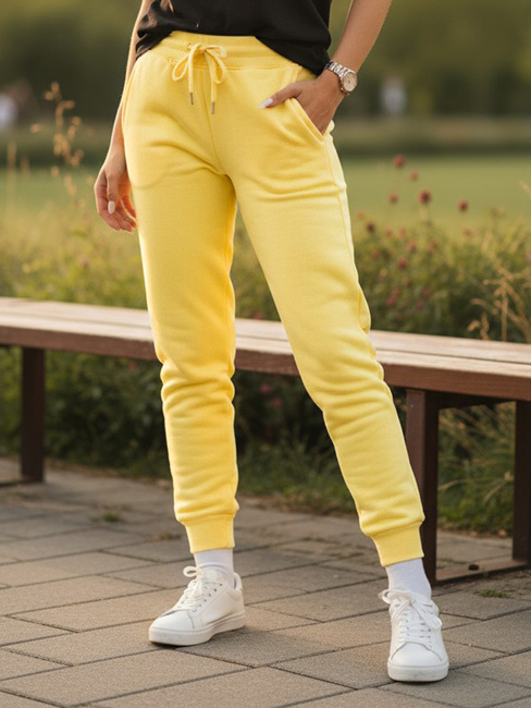 Spodnie damskie dresowe FITS żółte Dstreet UY0580z