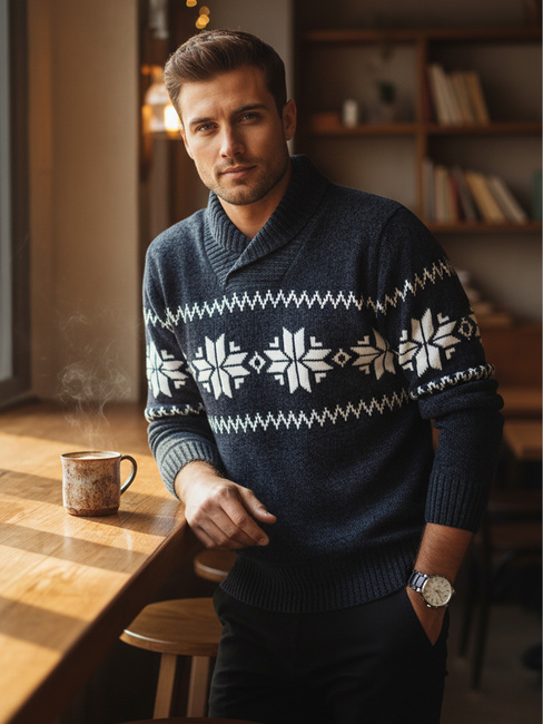 Sweter męski granatowy Dstreet WX2272