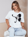 T-shirt damski ze zdobieniem PEARLI biała Dstreet RY2718_4