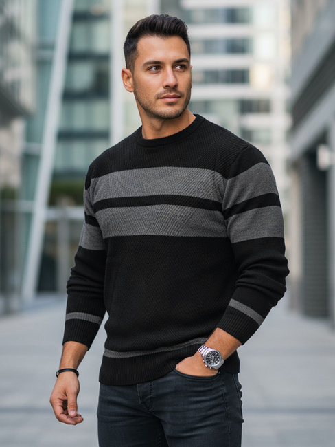 Sweter męski czarny Dstreet WX2329