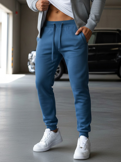 Spodnie męskie dresowe niebieskie Dstreet UX3370