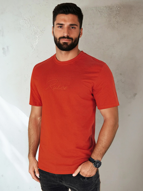 Koszulka męska z nadrukiem pomarańczowa Dstreet RX5411