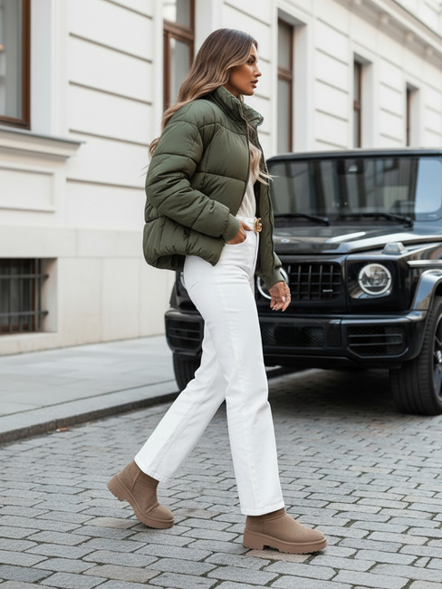 Kurtka damska zimowa krótka pikowana VIBEGIRL zielona Dstreet TY4946