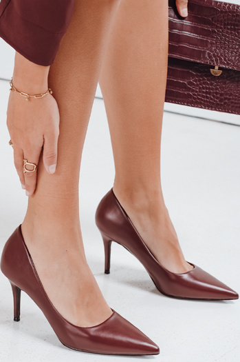 Szpilki damskie bordowe Dstreet ZY1078