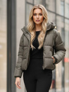 Kurtka damska zimowa krótka pikowana ciemnoszara Dstreet TY5443