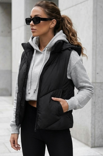 Kamizelka damska pikowana LIKEHUGS czarna Dstreet TY4978