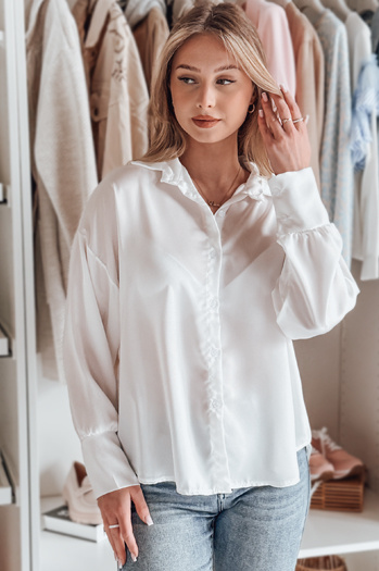 Koszula damska one size oversize SATINIA biała Dstreet DY0449