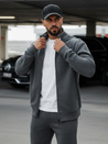 Bluza męska rozpinana bez kaptura antracytowa BX4111