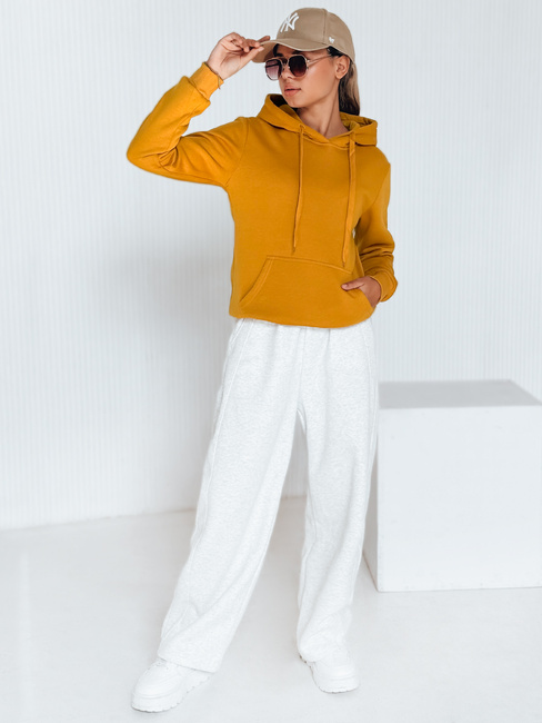 Bluza damska BASIC z kapturem kamelowa BY0560