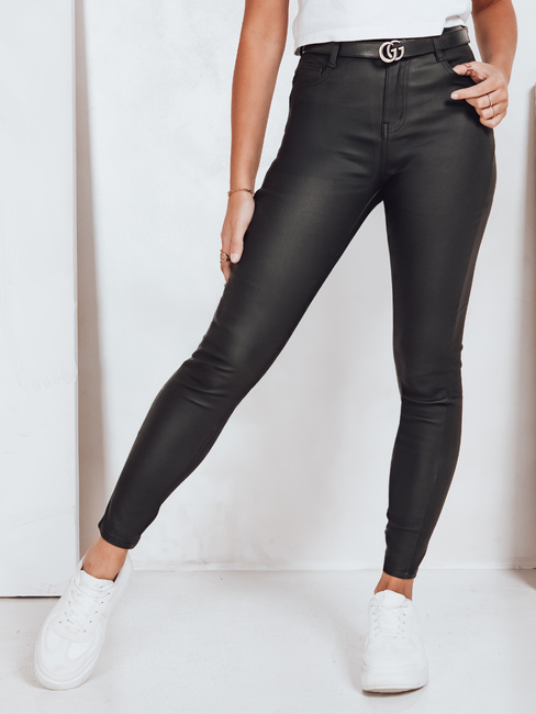 Spodnie damskie woskowane czarne Dstreet UY2767