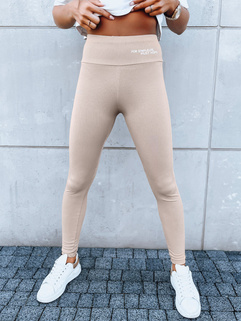 Legginsy damskie sportowe SIMPLE LIFE kamelowe Dstreet UY1616_1