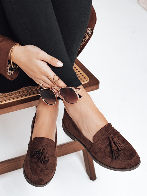 Mokasyny damskie zamszowe brązowe Dstreet ZY1168