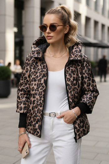 Kurtka damska przejściowa w panterkę beżowa Dstreet TY5549