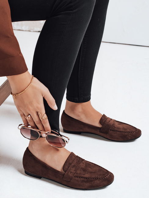 Mokasynyy damskie zamszowe brązowe Dstreet ZY1175