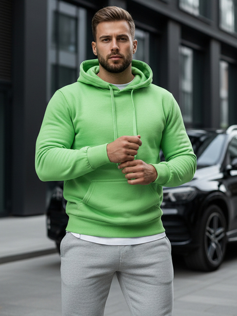 Bluza męska z kapturem miętowa Dstreet BX5082