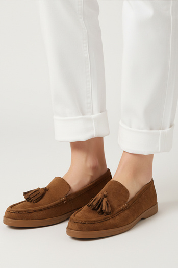 Mokasyny damskie zamszowe brązowe Dstreet ZY1343