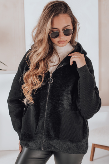 Kurtka damska alpaka KATHERINE czarna Dstreet NY0481z