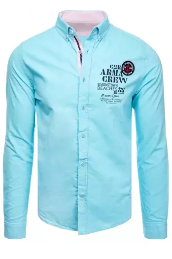 Koszula męska turkusowa Dstreet DX2300