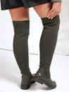 Kozaki damskie za kolano zielone Dstreet ZY1134