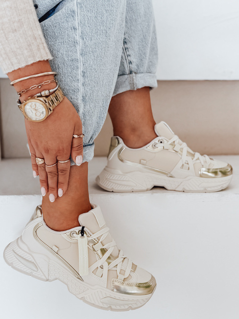 Sneakersy damskie beżowe Dstreet ZY1016