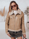 Kurtka skórzana damska z kożuchem SHEREB khaki Dstreet TY4757