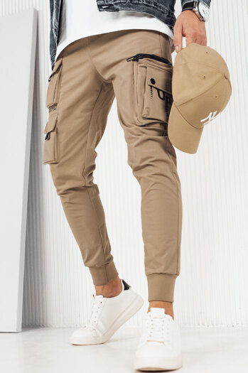 Spodnie męskie bojówki beżowe Dstreet UX4157