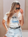 T-shirt damski z nadrukiem TRENDY BUNNY biały Dstreet RY2906