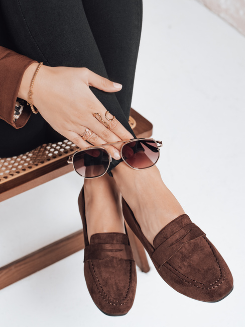 Mokasynyy damskie zamszowe brązowe Dstreet ZY1175