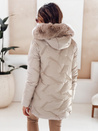 Kurtka damska zimowa LOVEINSIDE pikowana z futerkiem beżowa Dstreet TY5053