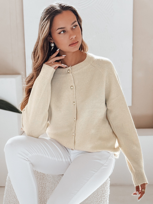 Damski sweter zapinany SELINA ecru Dstreet MY2515