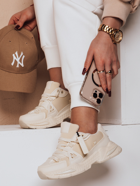 Sportowe sneakersy damskie RUNKIK beżowe Dstreet ZY0673