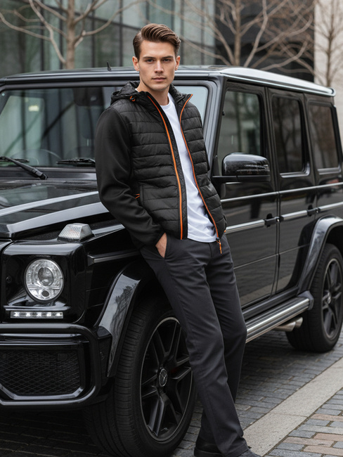 Kurtka męska przejściowa pikowana czarna Dstreet TX3785