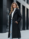 Długi płaszcz damski typu baranek czarny Dstreet NY0754z
