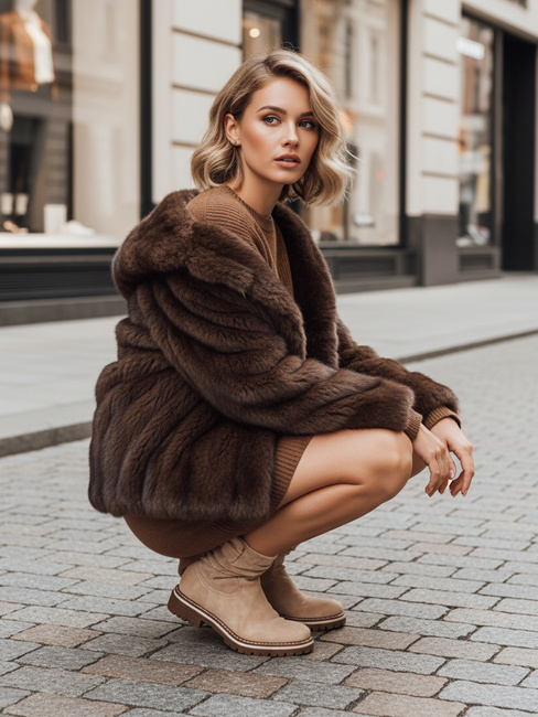 Botki damskie zamszowe beżowe Dstreet ZY1282